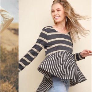 Umgee Hi-Lo Stripped shirt